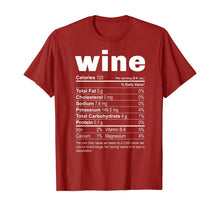 Load image into Gallery viewer, Thanksgiving Wine Nutritional Facts Funny Costume T-Shirt
