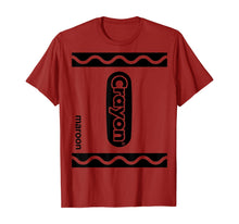 Load image into Gallery viewer, Maroon Crayon Box Full Set Of Crayons Halloween Costume  T-Shirt
