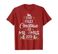 Load image into Gallery viewer, Matching Couple Wife Husband Our First Christmas as Mr &amp; Mrs T-Shirt

