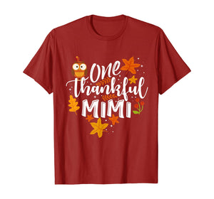 One Thankful Mimi Funny Fall Thanksgiving Autumn Womens Gift T-Shirt