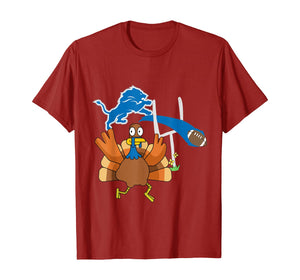 Thanksgiving Turkey Goal Posts Football Detroit-Lion T-Shirt