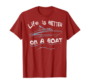 Funny shirts V-neck Tank top Hoodie sweatshirt usa uk au ca gifts for Life is Better on a Boat Captain Boater Boating Pontoon Tee T-Shirt 129225