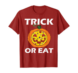 Trick Or Eat Costume Pizza Face Halloween Gift T-Shirt