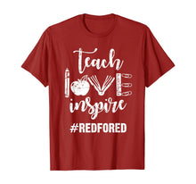 Load image into Gallery viewer, Teach Love Inspire Red For Ed Gift Teacher Supporter Vintage T-Shirt
