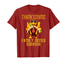 Load image into Gallery viewer, Thanksgiving Family Dinner Survivor Turkey Funny T-Shirt
