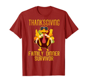 Thanksgiving Family Dinner Survivor Turkey Funny T-Shirt
