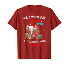 Load image into Gallery viewer, Funny shirts V-neck Tank top Hoodie sweatshirt usa uk au ca gifts for All I Want For Christmas is You Just Kidding I Want Elephant T-Shirt 685610
