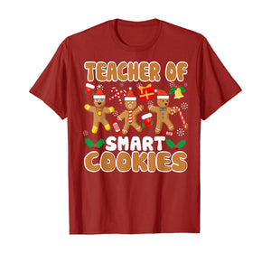 Funny shirts V-neck Tank top Hoodie sweatshirt usa uk au ca gifts for Teacher Of Smart Cookies Gingerbread Santa Hat Christmas T-Shirt 495928