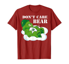 Load image into Gallery viewer, Weed bear herb bear t-shirt don&#39;t care cute bear gift
