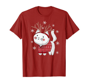 Ugly Christmas Sweater Cat Deer T-Shirt