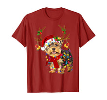 Load image into Gallery viewer, Funny shirts V-neck Tank top Hoodie sweatshirt usa uk au ca gifts for Santa yorkie terrier dog gorgeous reindeer Light Christmas T-Shirt 246724
