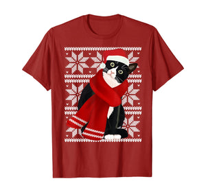 Funny shirts V-neck Tank top Hoodie sweatshirt usa uk au ca gifts for Ugly Christmas Black Cat Santa Hat Scarf Holiday Cute Gift T-Shirt 203409