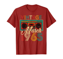 Load image into Gallery viewer, March 1965 Limited Edition Vintage Gifts 55th Birthday TShirt407294
