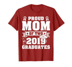 Funny shirts V-neck Tank top Hoodie sweatshirt usa uk au ca gifts for Star Proud Mom Of Two 2019 Graduates Happy Day Senior Shirt 1301861