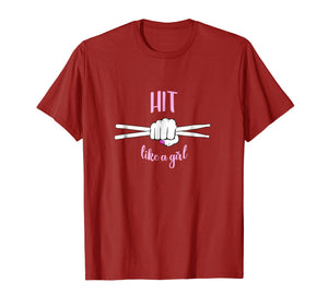 Funny shirts V-neck Tank top Hoodie sweatshirt usa uk au ca gifts for Hit Like a Girl Drummer Tee Shirt 1159555