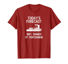 Load image into Gallery viewer, Pontoon Boating Funny T-Shirt - Pontooning Today&#39;s Forecast
