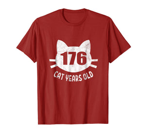 Funny shirts V-neck Tank top Hoodie sweatshirt usa uk au ca gifts for 176 Cat Years Old T-Shirt 40th Birthday Gift For Cat Lovers 1974946