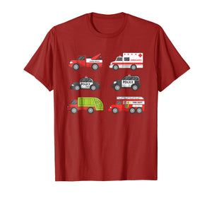 Funny shirts V-neck Tank top Hoodie sweatshirt usa uk au ca gifts for Kids Fire Truck Ambulance Garbage Truck Police Car T-Shirt 1703748
