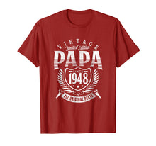 Load image into Gallery viewer, Funny shirts V-neck Tank top Hoodie sweatshirt usa uk au ca gifts for Vintage 70th Birthday Papa Gift Since 1948 Dad T-Shirt 2110936
