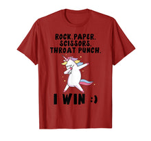 Load image into Gallery viewer, Funny shirts V-neck Tank top Hoodie sweatshirt usa uk au ca gifts for Rock paper scissors throat punch I win Unicorn T-Shirt 224809
