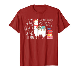 Funny shirts V-neck Tank top Hoodie sweatshirt usa uk au ca gifts for Sloth Christmas Shirt - Fa la la llama Christmas T-Shirt 2074984