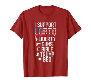 Funny shirts V-neck Tank top Hoodie sweatshirt usa uk au ca gifts for I Support LGBTQ Liberty Guns Bible Trump BBQ American Flag 1947356