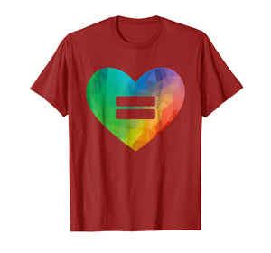 Funny shirts V-neck Tank top Hoodie sweatshirt usa uk au ca gifts for LGBT Love is Love Equality Shirt - Rainbow Heart Equal Sign 1891812
