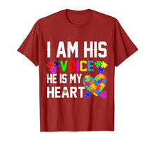 Load image into Gallery viewer, Funny shirts V-neck Tank top Hoodie sweatshirt usa uk au ca gifts for I am His Voice He is my Heart Shirt Autism Awareness 4021709
