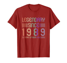 Load image into Gallery viewer, Funny shirts V-neck Tank top Hoodie sweatshirt usa uk au ca gifts for 30th Birthday T Shirt - Legendary Since 1989 3213672
