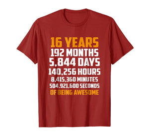 Funny shirts V-neck Tank top Hoodie sweatshirt usa uk au ca gifts for 16th Birthday Countdown 16 Years Old Being Awesome T-Shirt 2473734
