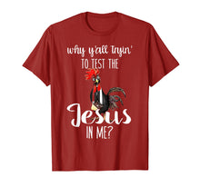 Load image into Gallery viewer, Funny shirts V-neck Tank top Hoodie sweatshirt usa uk au ca gifts for Why Y&#39;all Trying To Test The Jesus In Me Chicken Tshirt 1143947
