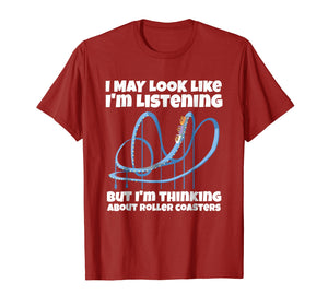 Funny shirts V-neck Tank top Hoodie sweatshirt usa uk au ca gifts for I'm Thinking About Roller Coasters Funny Shirt 674389