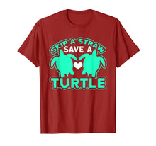Load image into Gallery viewer, Funny shirts V-neck Tank top Hoodie sweatshirt usa uk au ca gifts for Skip A Straw Save A Turtle Graphic Turquoise T-Shirt 2669683
