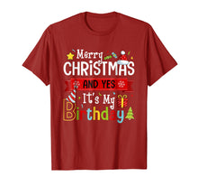 Load image into Gallery viewer, Funny shirts V-neck Tank top Hoodie sweatshirt usa uk au ca gifts for Merry Christmas And Yes It&#39;s My Birthday T-Shirt 1761149

