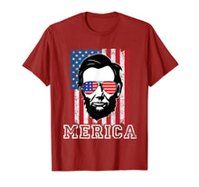 Load image into Gallery viewer, 4th of July Shirt Merica Abe Abraham Lincoln USA Flag Tshirt 250154
