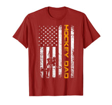 Load image into Gallery viewer, Vintage USA Ice Hockey Dad American Flag Fathers Day Gift T-Shirt 104587
