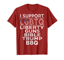 Load image into Gallery viewer, Funny shirts V-neck Tank top Hoodie sweatshirt usa uk au ca gifts for Mens I Support LGBTQ Liberty Guns Bible Trump BBQ T-shirt Flag 1251688
