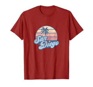 San Diego California CA T Shirt Vintage 70s Retro Surfer Tee