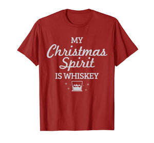Whiskey Is My Christmas Spirit Funny Whisky Lover Gift T-Shirt-2159634