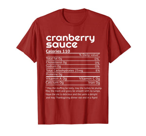Funny shirts V-neck Tank top Hoodie sweatshirt usa uk au ca gifts for Funny Turkey Cranberry Sauce Nutrition Facts Thanksgiving T-Shirt 351643