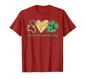 Stethoscope Love Shamrock Nurse St Patrick's Day Gifts TShirt126597