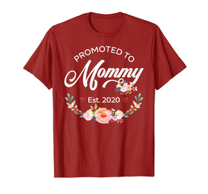 Promoted to Mommy Est 2020 First Time Mom Floral Mother Gift TShirt293097