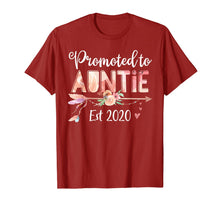 Load image into Gallery viewer, Womens Promoted to Auntie Est 2020  First Time Aunt Floral T-Shirt283129
