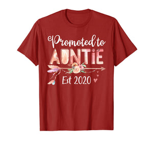 Womens Promoted to Auntie Est 2020  First Time Aunt Floral T-Shirt283129