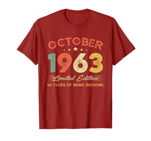 October 1963 56 Years Old Vintage 56th Birthday Gifts T-Shirt