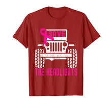 Load image into Gallery viewer, Save The Headlights Ribbon Jeeps Breast Cancer Awareness T-Shirt

