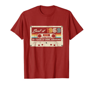 Vintage Best Of 1969 50th birthday Gift Retro Cassette Tape T-Shirt