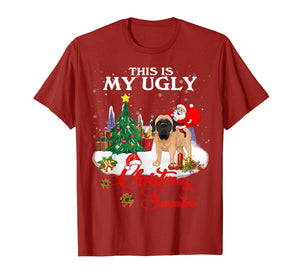 Santa Riding English Mastiff This Is My Ugly Christmas T-Shirt