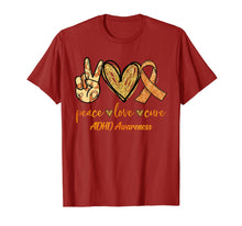 Load image into Gallery viewer, Peace Love Cure Ribbon ADHD Awareness Gifts TShirt857843
