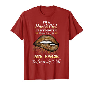 Sexy Leopard Lips Mouth March Girl Birthday Gifts TShirt108325